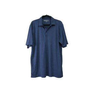 Pebble Peach Blue Stripe‎ Knit Polo Shirt Mens size L Golf Rugby Outdoor Sports